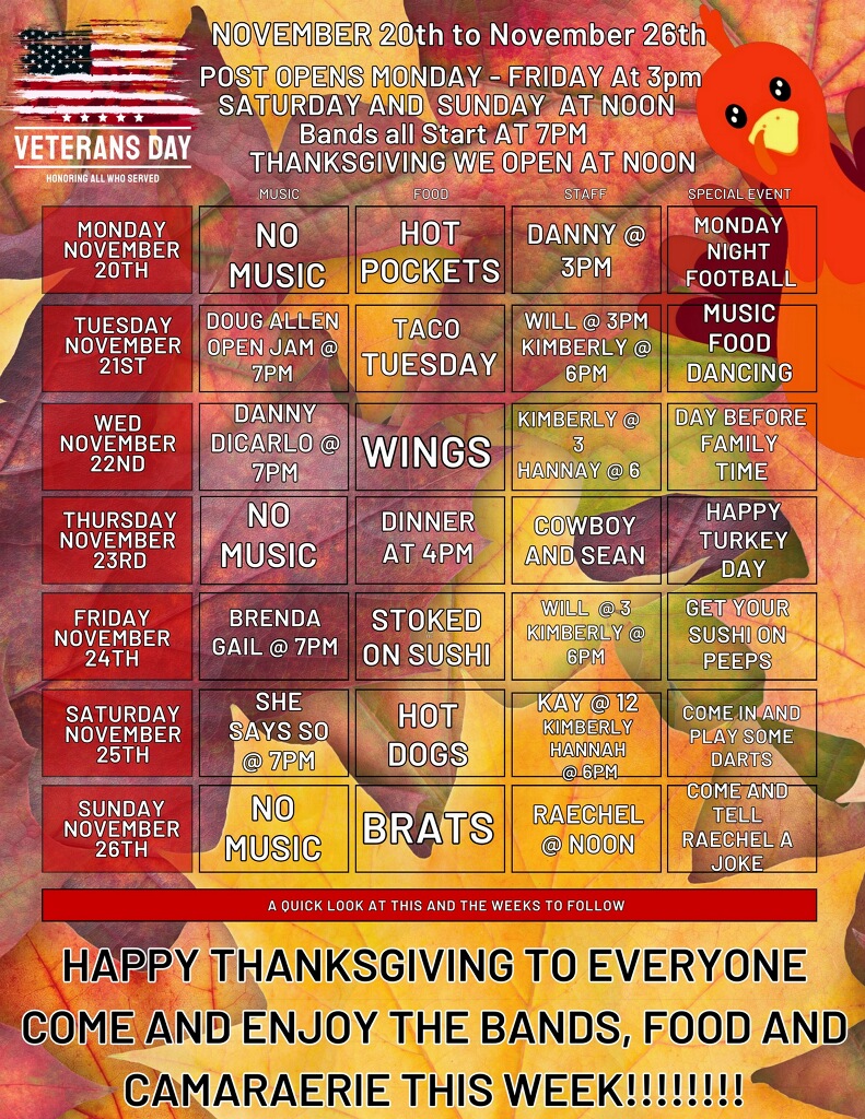 Thanksgiving Week.  Come get your eat on!