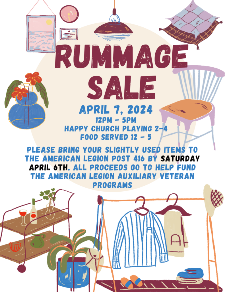 Rumage Sale on April 7th
