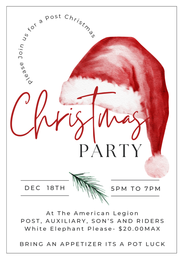 Post Christmas Party 5pm to 7pm